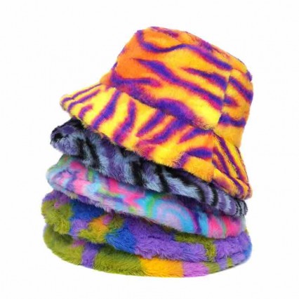 Winter Women tie dye lamb wool bucket hat Fisherman Hats Warm Windproof Cap Winter Women tie dye lamb wool bucket hat Fisherman Hats Warm Windproof Cap
