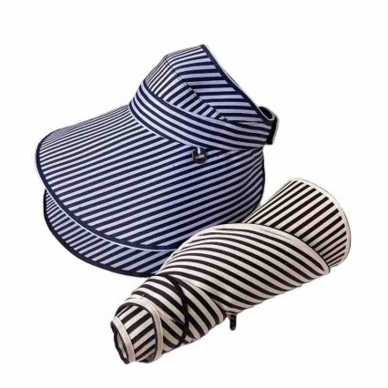 fashion chic Women's packable stripe big wide brim UV Protection sun Visor hat summer beach sun visor empty top sun hat fashion chic Women's packable stripe big wide brim UV Protection sun Visor hat summer beach sun visor empty top sun hat