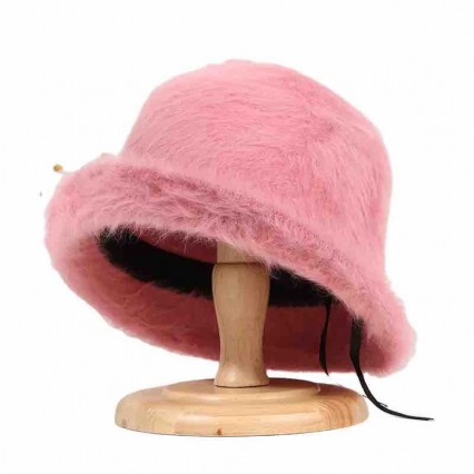 fashion woman winter hats Soft rabbit Fur Bucket Hats Fluffy Winter Warm Fisherman Cap custom hats pink fashion woman winter hats Soft rabbit Fur Bucket Hats Fluffy Winter Warm Fisherman Cap custom hats pink
