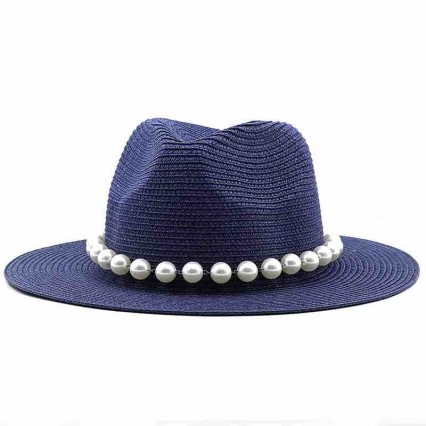 new fashion chic women ladies straw hat paper straw wide brim outdoor dress fedora beach sun panama hat with pearls new fashion chic women ladies straw hat paper straw wide brim outdoor dress fedora beach sun panama hat with pearls