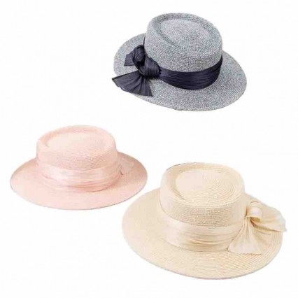 new women Sun Hat Flat Top boater with silk linen bowknot Summer Beach fedora paper straw panama hats wholesale new women Sun Hat Flat Top boater with silk linen bowknot Summer Beach fedora paper straw panama hats wholesale