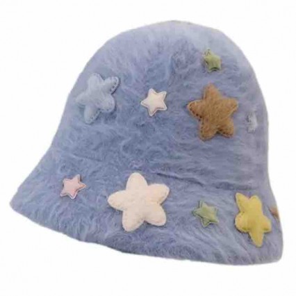 winter Fuzzy Fluffy Fisherman Cap rabbit hair Warm Windproof Artificial Fur furry bucket hats women with stars winter Fuzzy Fluffy Fisherman Cap rabbit hair Warm Windproof Artificial Fur furry bucket hats women with stars