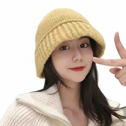 winter Plain Knit Bucket Hat for Women Warm Wide Brim Cable Twist Fisherman hats Foldable Floppy Sunshade visor winter Plain Knit Bucket Hat for Women Warm Wide Brim Cable Twist Fisherman hats Foldable Floppy Sunshade visor