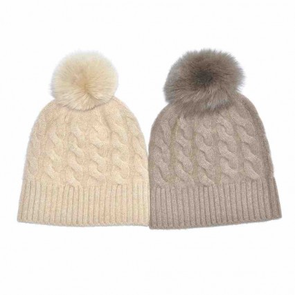 Winter Warm 100% cashmere cable Knitted Beanies Women Casual Skullies hat winter hat solid color beanie hat cap with pom pom Winter Warm 100% cashmere cable Knitted Beanies Women Casual Skullies hat winter hat solid color beanie hat cap with pom pom