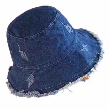 Denim Bucket Hat Fringe Fisherman Cap Ripped Unisex Packable Sun Hats Denim Bucket Hat Fringe Fisherman Cap Ripped Unisex Packable Sun Hats