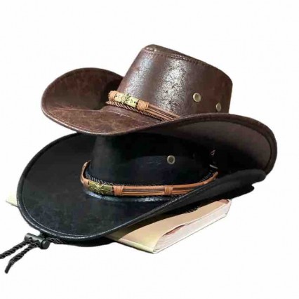 fashion classic men leather western cowboy hat cattlemen leather cowboy hats for men fashion classic men leather western cowboy hat cattlemen leather cowboy hats for men