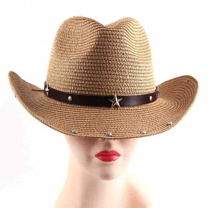 fashion men womens wide brim paper straw Western Cowboy hats cowgirl Hat cattleman beach sun hat with metal stars fashion men womens wide brim paper straw Western Cowboy hats cowgirl Hat cattleman beach sun hat with metal stars
