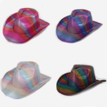 Neon Sparkly Glitter Space party Cowboy Hat Women Funny Metallic Space Shiny Cowboy Hats Flashing Party Hat Neon Sparkly Glitter Space party Cowboy Hat Women Funny Metallic Space Shiny Cowboy Hats Flashing Party Hat
