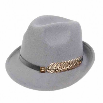 new fashion chic women metal leather short stingy Brim fedora hats new fashion chic women metal leather short stingy Brim fedora hats
