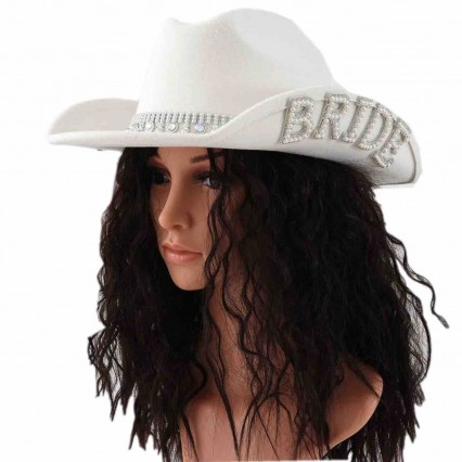 white Bride Cowgirl Hat Bling Diamond glitter Fringe Cowboy Hat Bride to be for Bachelorette Parties, Engagement Party white Bride Cowgirl Hat Bling Diamond glitter Fringe Cowboy Hat Bride to be for Bachelorette Parties, Engagement Party
