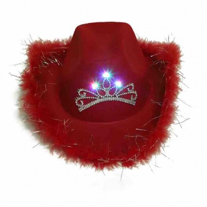 women LED light up flashing sequins fur trim red cowgirl hat western party cowboy hat women LED light up flashing sequins fur trim red cowgirl hat western party cowboy hat