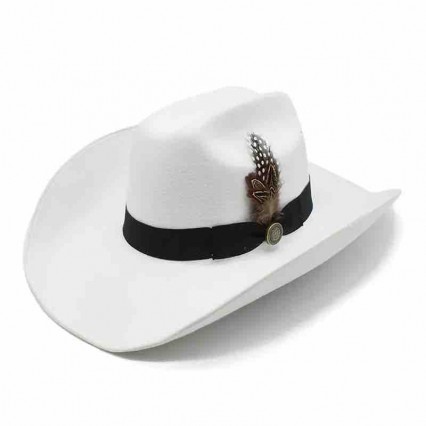 fashion chic felt cowgirl hat feather western cattlemen white cowboy hats wholesale fashion chic felt cowgirl hat feather western cattlemen white cowboy hats wholesale