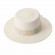 fashion chic women white paper Straw flat top fedora hat beach UV protection sun hats with embroidery ribbon