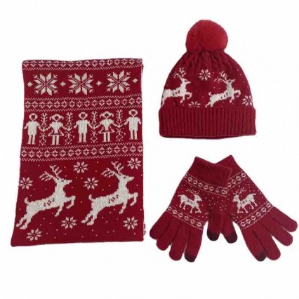 ready to ship christmas thickness cable Knitted beanie hat cap winter hat set woman scarf and glove sets ready to ship christmas thickness cable Knitted beanie hat cap winter hat set woman scarf and glove sets