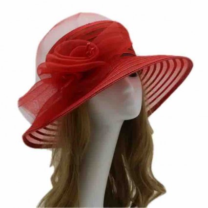 red organza flower Derby Dress Cloche Hat Fascinator Floral Tea Party ladies hats wedding church wide brim red organza flower Derby Dress Cloche Hat Fascinator Floral Tea Party ladies hats wedding church wide brim