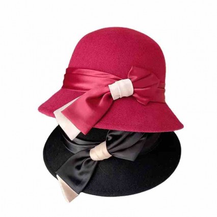 Fashion 100% australian wool felt satin bowknot bowler bucket felt hats women winter cloche ladies hats women red bucket hats Fashion 100% australian wool felt satin bowknot bowler bucket felt hats women winter cloche ladies hats women red bucket hats
