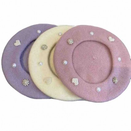 fashion winter women pearls rhinestone wool Beret hat Lovely Gift creative Berets Cap dress painter hats fashion winter women pearls rhinestone wool Beret hat Lovely Gift creative Berets Cap dress painter hats