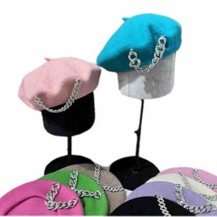 fashion winter women rhinestone chain wool Beret hat Lovely Gift creative Berets Cap dress painter hats fashion winter women rhinestone chain wool Beret hat Lovely Gift creative Berets Cap dress painter hats