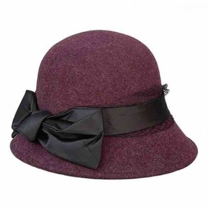 Fashion women 100% australian wool felt satin bowknot dress cloche fedora womens winter hats 2023 Fashion women 100% australian wool felt satin bowknot dress cloche fedora womens winter hats 2023