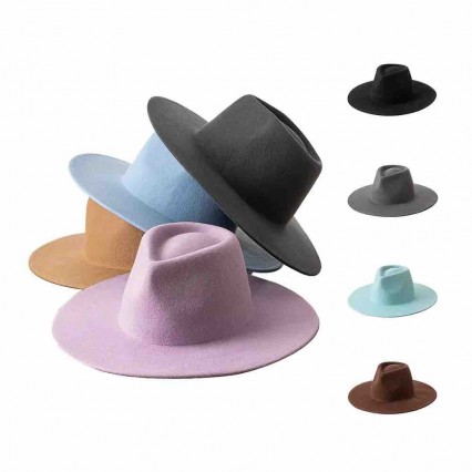 ready to ship new 10 colors felt hats women Wool Felt Wide Brim Fedora Hats ready to ship new 10 colors felt hats women Wool Felt Wide Brim Fedora Hats