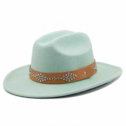 fashion chic retro men women 19 colors green felt rivet leather band western cattlemen cowgirl cowboy hat fashion chic retro men women 19 colors green felt rivet leather band western cattlemen cowgirl cowboy hat