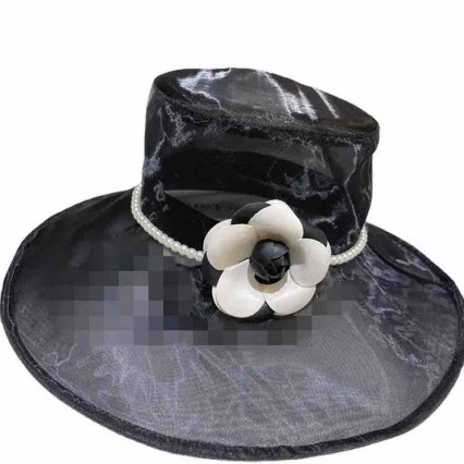 new black white Women's Kentucky Derby Sun Hats Church Party Wedding Dress Organza sun hat for women with flower & pearls new black white Women's Kentucky Derby Sun Hats Church Party Wedding Dress Organza sun hat for women with flower & pearls