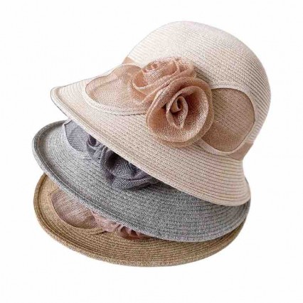 ready to ship paper Straw cloche hat with sinamay flowers Travel Outdoor beach straw summer hats women female ready to ship paper Straw cloche hat with sinamay flowers Travel Outdoor beach straw summer hats women female