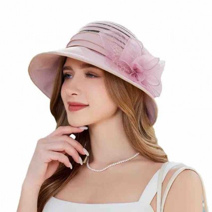 ladies Church hat Kentucky Derby Dress Cloche sun Hat Fascinator Floral Tea Party Wedding organza women's formal hats ladies Church hat Kentucky Derby Dress Cloche sun Hat Fascinator Floral Tea Party Wedding organza women's formal hats