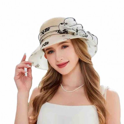 ladies Church hat Kentucky Derby Dress Cloche sun Hat Fascinator Floral Tea Party Wedding organza women's formal hats ladies Church hat Kentucky Derby Dress Cloche sun Hat Fascinator Floral Tea Party Wedding organza women's formal hats