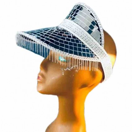 new fashion chic women tennis Beach Golf Festival Iridescent Jeweled tassel shinny Mirrored Plastic Sun Visor Hat new fashion chic women tennis Beach Golf Festival Iridescent Jeweled tassel shinny Mirrored Plastic Sun Visor Hat