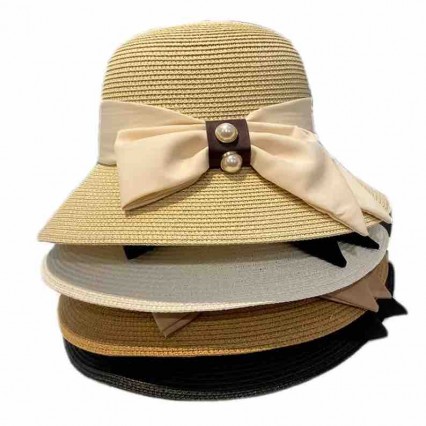 new fashion ladies straw hat paper straw sun hats wide Brim dress beach cloche sunscreen hat for women with pearls bowknot new fashion ladies straw hat paper straw sun hats wide Brim dress beach cloche sunscreen hat for women with pearls bowknot