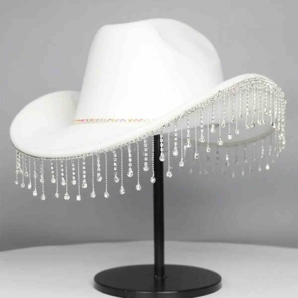 Rhinestone tassel Bride Cowgirl Hat Bling Diamond glitter Fringe cowboy Hat Bride to be Bachelorette Parties Engagement Party Rhinestone tassel Bride Cowgirl Hat Bling Diamond glitter Fringe cowboy Hat Bride to be Bachelorette Parties Engagement Party