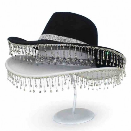 Rhinestone tassel Bride Cowgirl Hat Bling Diamond glitter Fringe fedora Hat Bride to be Bachelorette Parties Engagement Party Rhinestone tassel Bride Cowgirl Hat Bling Diamond glitter Fringe fedora Hat Bride to be Bachelorette Parties Engagement Party