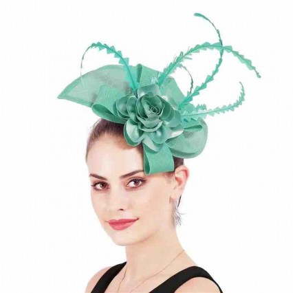 fashion women ladies green Sinamay Fascinator Church Kentucky Derby Hat feather flower Wedding cocktail royal party pillbox hat fashion women ladies green Sinamay Fascinator Church Kentucky Derby Hat feather flower Wedding cocktail royal party pillbox hat