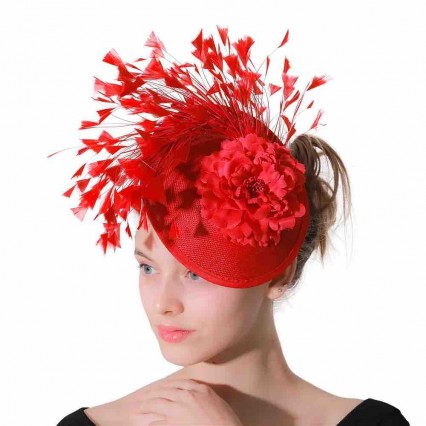 sinamay Fascinator Pillbox Hat for women with feather decoration sinamay Fascinator Pillbox Hat for women with feather decoration