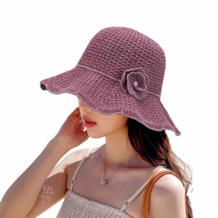 women crochet floral Travel Outdoor Sun Hat Wide Brim fishing bucket hats wholesale Foldable Packable beach handmade bucket hat women crochet floral Travel Outdoor Sun Hat Wide Brim fishing bucket hats wholesale Foldable Packable beach handmade bucket hat