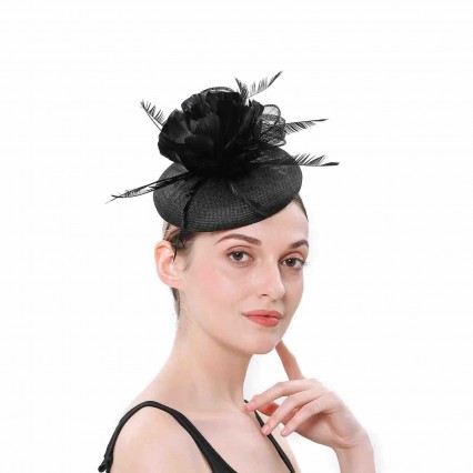 black pillbox Hat Women Hair Clip Kentucky Derby Headband cocktail Tea Party fascinator hats wedding black pillbox Hat Women Hair Clip Kentucky Derby Headband cocktail Tea Party fascinator hats wedding