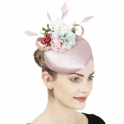 fashion elegant Party satin pillbox fascinators for women formal hats Kentucky Derby hairlip Cocktail hat with flowers fashion elegant Party satin pillbox fascinators for women formal hats Kentucky Derby hairlip Cocktail hat with flowers