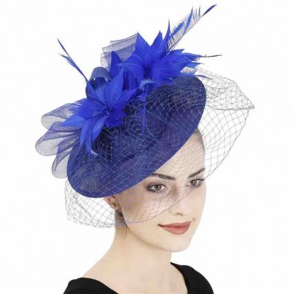 fashion Tea-Party Fascinators-Hat-Women ladies Girls blue Kentucky Derby Hat Mesh pillbox Feather church Wedding Cocktail hat fashion Tea-Party Fascinators-Hat-Women ladies Girls blue Kentucky Derby Hat Mesh pillbox Feather church Wedding Cocktail hat