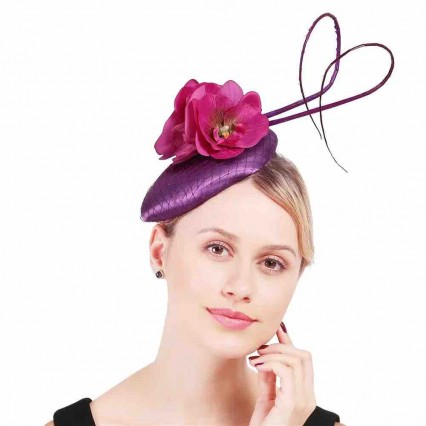 fashion women ladies purple satin Fascinator Hats Church Kentucky Derby Hat feather floral Wedding cocktail party pillbox hat fashion women ladies purple satin Fascinator Hats Church Kentucky Derby Hat feather floral Wedding cocktail party pillbox hat