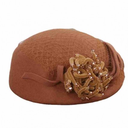 new fashion elegant women ladies wool felt pillbox hat Women Church Derby Wedding beret Fascinators with mesh & floral new fashion elegant women ladies wool felt pillbox hat Women Church Derby Wedding beret Fascinators with mesh & floral