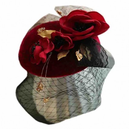 new ready to ship velvet bridal maroon hats flower mesh veil Hat Pillbox Hat hairclip Cocktail Tea Party Headwear new ready to ship velvet bridal maroon hats flower mesh veil Hat Pillbox Hat hairclip Cocktail Tea Party Headwear