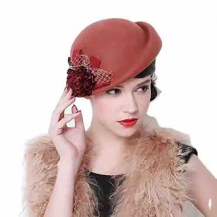 fashion womens luxury hats ladies wool felt pillbox french beret hat artist painter dress hat with floral accent fashion womens luxury hats ladies wool felt pillbox french beret hat artist painter dress hat with floral accent