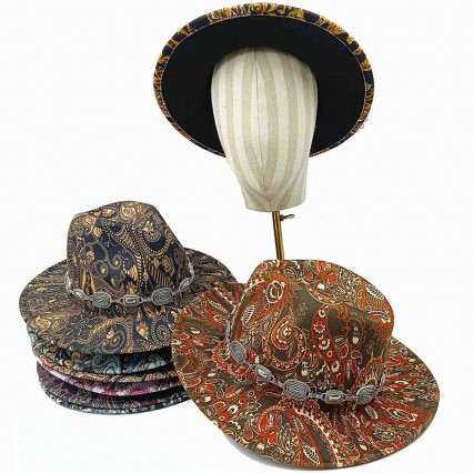 new fashion Graffiti 24 colors cashew fedora hats wide brim for Womens felt trilby Panama Hat new fashion Graffiti 24 colors cashew fedora hats wide brim for Womens felt trilby Panama Hat