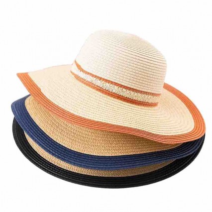 Womens UPF50 summer beach sun Hats with Accessories fashion paper straw stripe wide brim womens dress hats Womens UPF50 summer beach sun Hats with Accessories fashion paper straw stripe wide brim womens dress hats