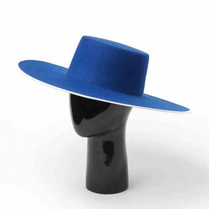 big brim wide trimmed wool felt blue fedora hat fashion hat for men and women big brim wide trimmed wool felt blue fedora hat fashion hat for men and women