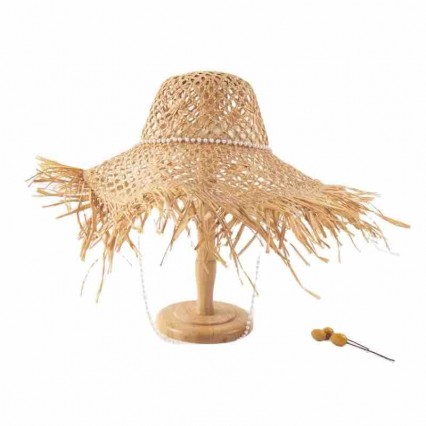 Womens UPF50 foldable summer raffia straw beach sun Hats with pearls Accessories fashion womens straw hat roll up sun wide brim Womens UPF50 foldable summer raffia straw beach sun Hats with pearls Accessories fashion womens straw hat roll up sun wide brim