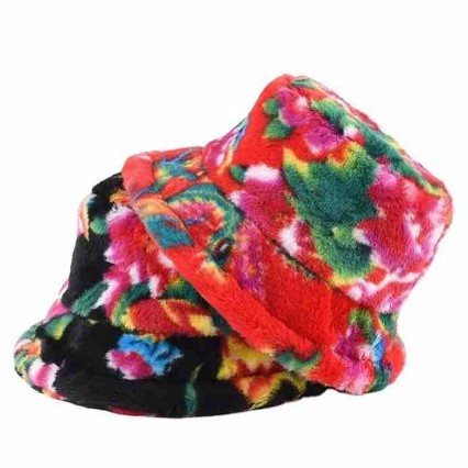2 colors Women Winter faux fur chinese north west floral Hats fisherman fuzzy bucket hat 2 colors Women Winter faux fur chinese north west floral Hats fisherman fuzzy bucket hat