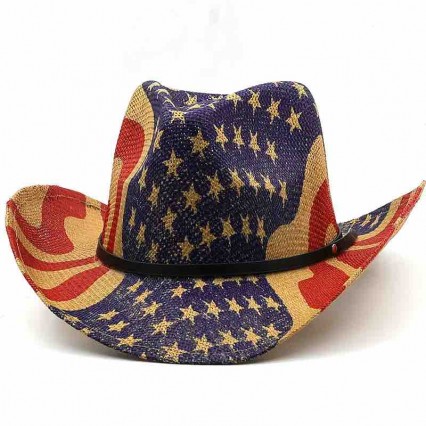 fashion chic women men american flag paper Straw cattleman cowboy hat beach UPF 50+UV protection sun hat cowgirl hat fashion chic women men american flag paper Straw cattleman cowboy hat beach UPF 50+UV protection sun hat cowgirl hat