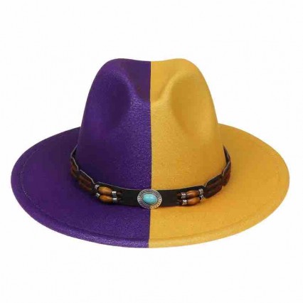 new ethic fashion chic men womens half half two tone color stitched fedora hats gentleman panama trilby jazz hat new ethic fashion chic men womens half half two tone color stitched fedora hats gentleman panama trilby jazz hat